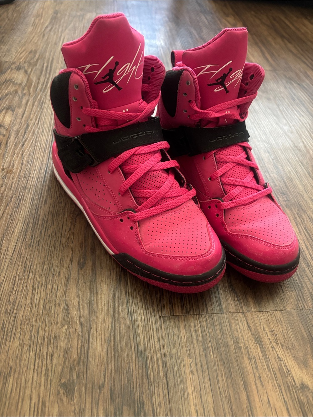 Air Jordan Flight 45 High GS Hyper Pink Black Y6 - Size 6Y + New Laces